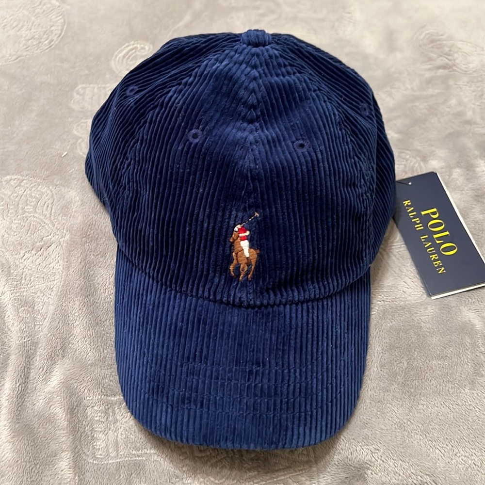 New mens POLO RALPH LAUREN Corduroy adjustable hat.